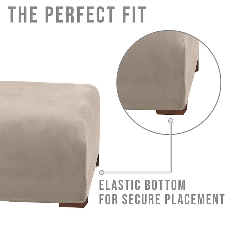 Premium Stretch Velvet-Plush Ottoman Slipcover