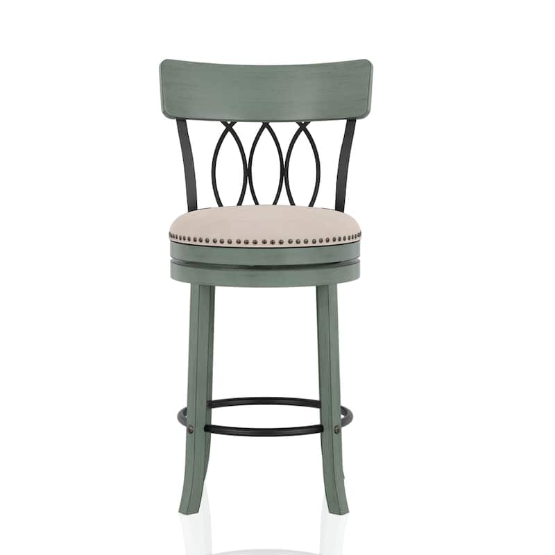 Furniture of America Wynn Contemporary Wood and Fabric Swivel Chairs (Set of 2)