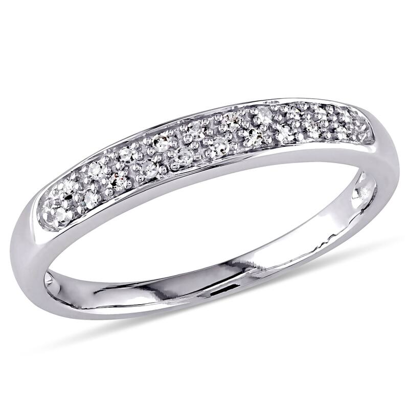 Miadora 10k Gold and 1/10ct TDW Diamond Band - 8 - White