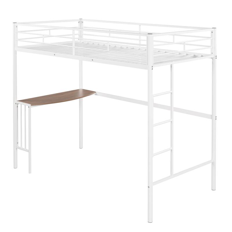 Twin Metal Bunk Bed with Desk, Ladder and Guardrails, Loft Bed for Bedroom Bed Bath & Beyond
