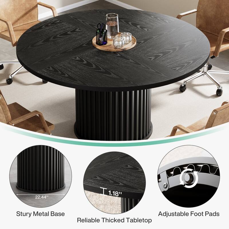 47-Inch Round Conference Table, Meeting Table for 4-6 People