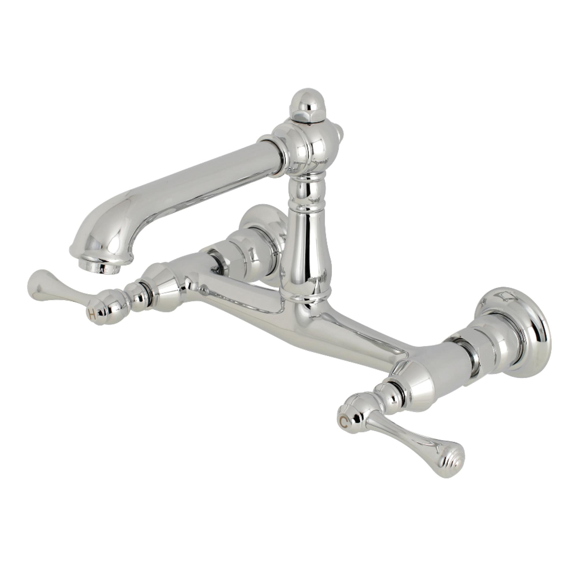 English Country Two-Handle 2-Hole Wall Mount Bathroom Faucet