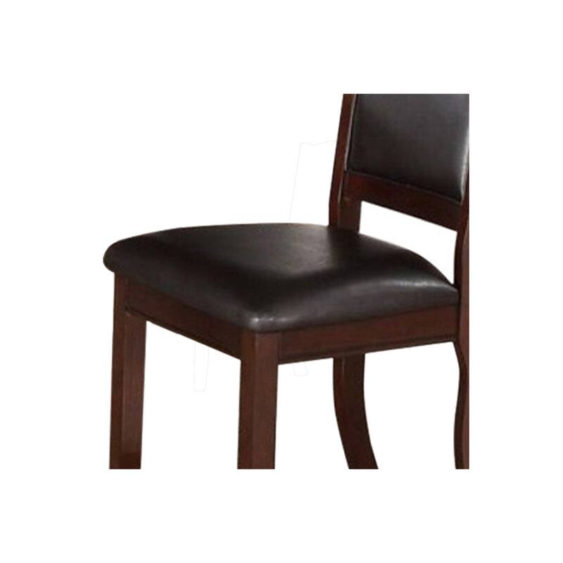 Brown/Brown Faux Leather Upholstered Wood Frame Dining Chair, Set of 2, Sturdy Dining Chair for Dining Rooms - 19