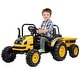 preview thumbnail 6 of 24, Kids Ride on Tractor with Tiltable Trailer 6 Wheels Yellow