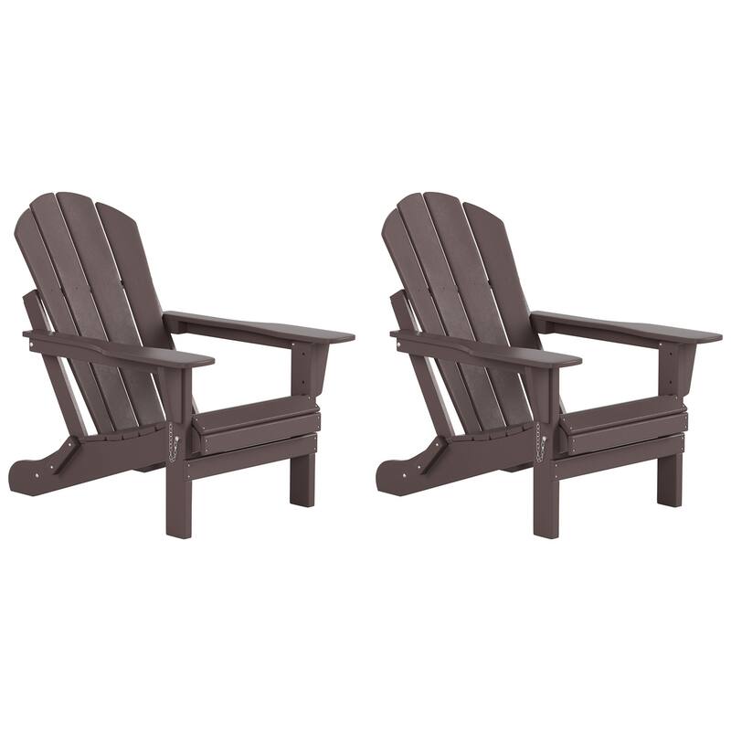 Laguna Hdpe All Weather Outdoor Patio Foldable Adirondack Chairs Conversation Set (3-Piece Set)
