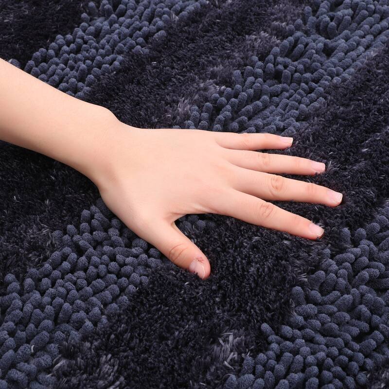 Striped Bathroom Mat Soft Fluffy Chenille Non Slip Absorbent Toilet Baths Rugs Home Gifts