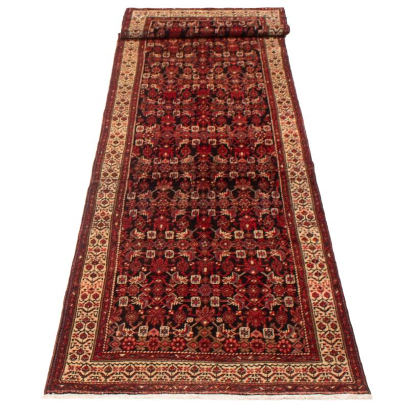 ECARPETGALLERY Hand-knotted Andelz Red Wool Rug - 3'7 x 14'4
