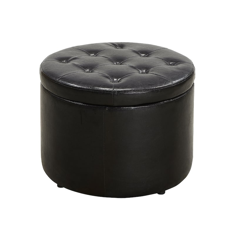 Convenience Concepts Designs4Comfort Round Shoe Storage Ottoman