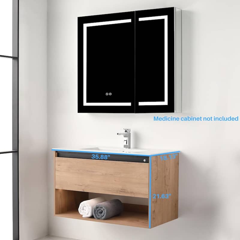 Blossom Bergen Wall Mounted Floating Bathroom Vanity with Sink