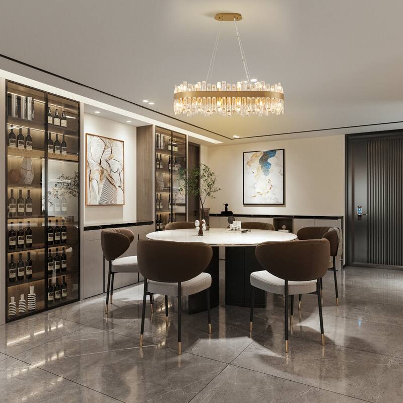 36-Inch Modern Luxury Gold Crystal Chandelier for Dining Room, 24-Light French Empire Ceiling Light with Premium Crystals