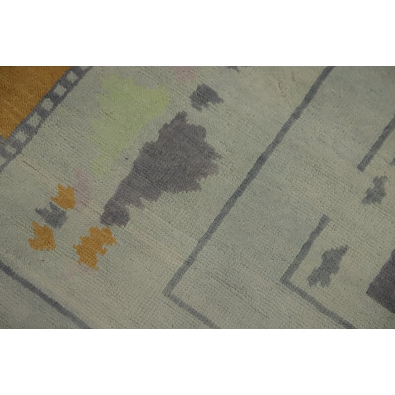 Geometric Gabbeh Vegetable Dye Area Rug Handmade Wool Carpet - 8' 4'' X 5' 11''