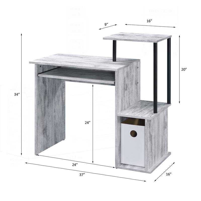 Versatile Metal and Wood Computer Desk with Integrated Storage Options