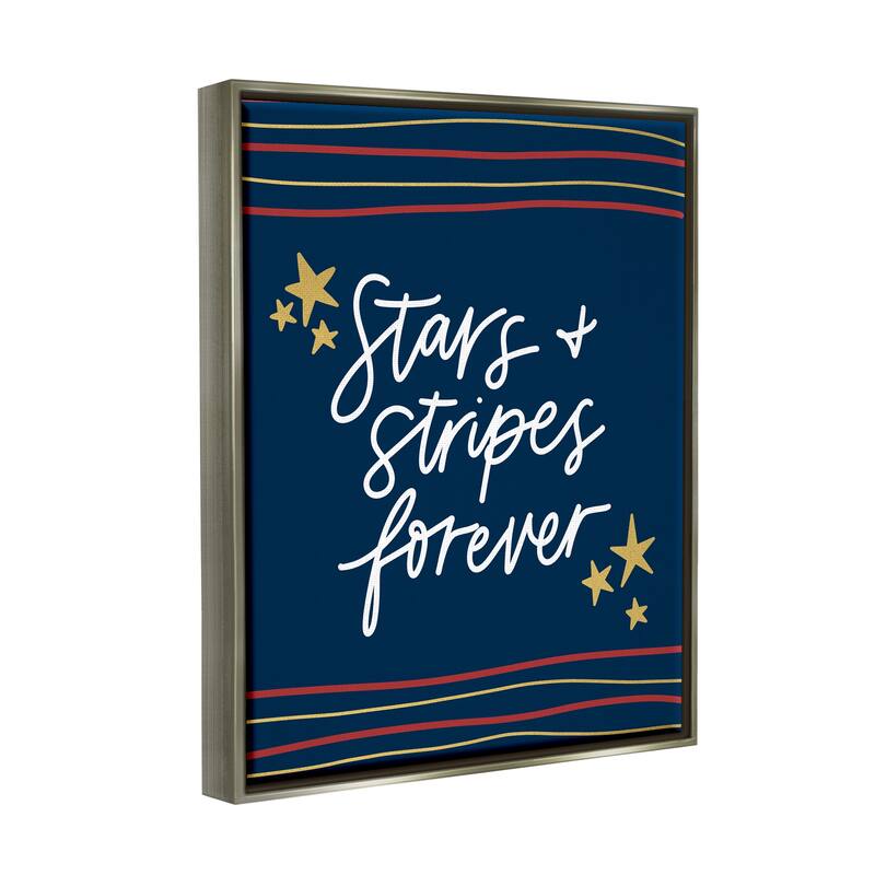 Stupell Stars Stripes Forever Americana Independence Day Floater Frame, Design by Amanda Houston