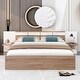 preview thumbnail 16 of 24, Modern Simple Queen Size Platform Bed with Shelves, USB Ports and Sockets Multi-Functional Bed Frame for Kids Teens Adults