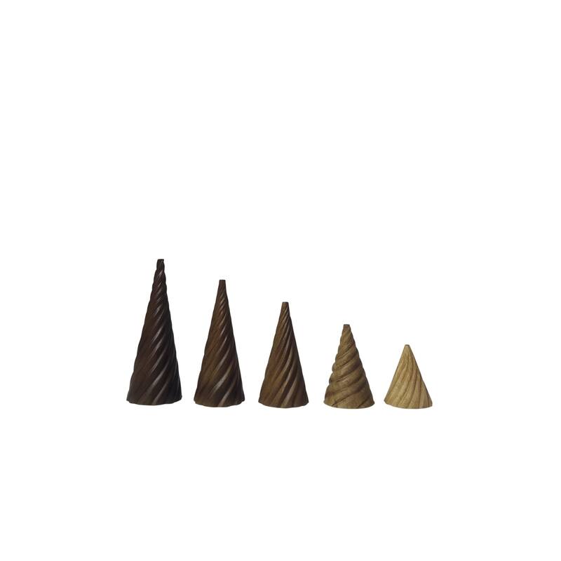 Small Wavy Wooden Christmas Tree - 5.5" - Brown