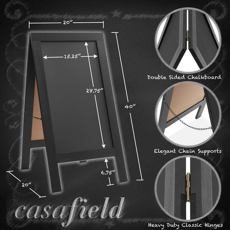 A Frame Chalkboard Sign 40 x 20in DoubleSided Magnetic Menu Board