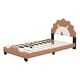 preview thumbnail 6 of 8, Lion-Shaped Upholstered Platform Twin Bed Frame Leather Low Profile Bed with Headboard, Beautiful Gift for Kids - Brown