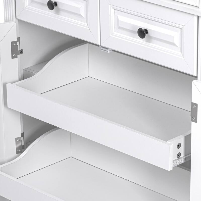 Pantry Cabinet with 3 Pull Out Cabinet and 2 Drawers