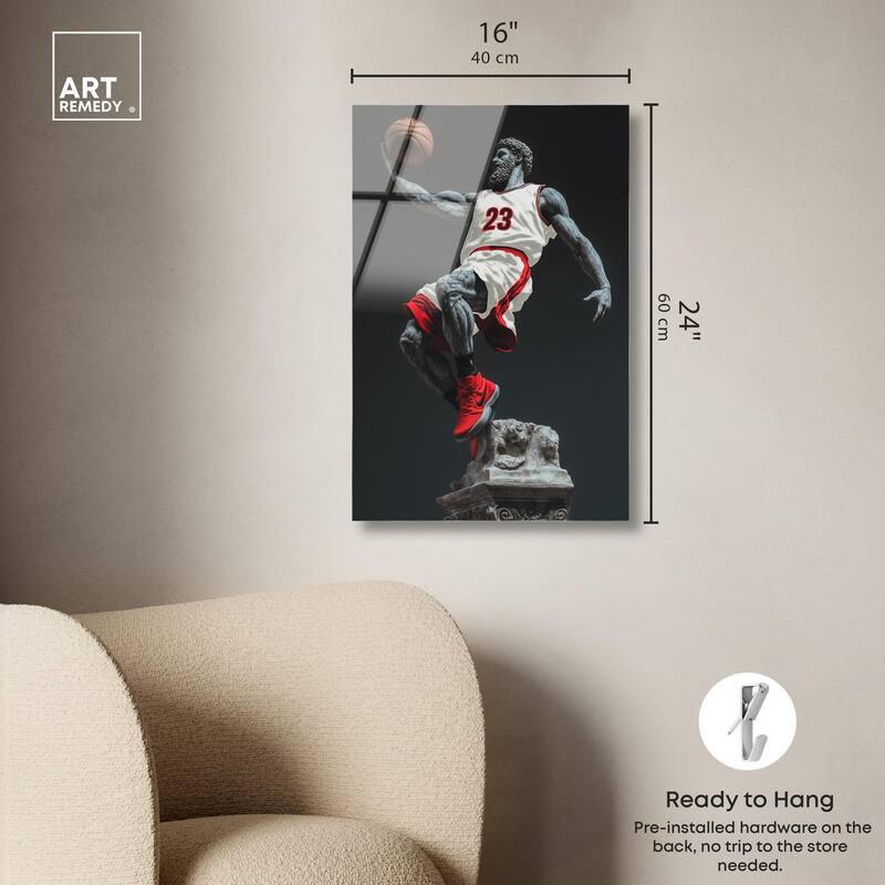 Basketball White Uniform Acrylic by Art Remedy, Ready to Hang