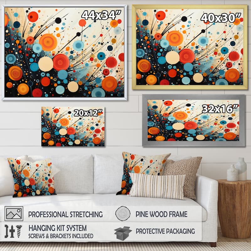 Designart "Colorful Mid Century Abstract Fusion VI" Mid-century Framed Wall Decor