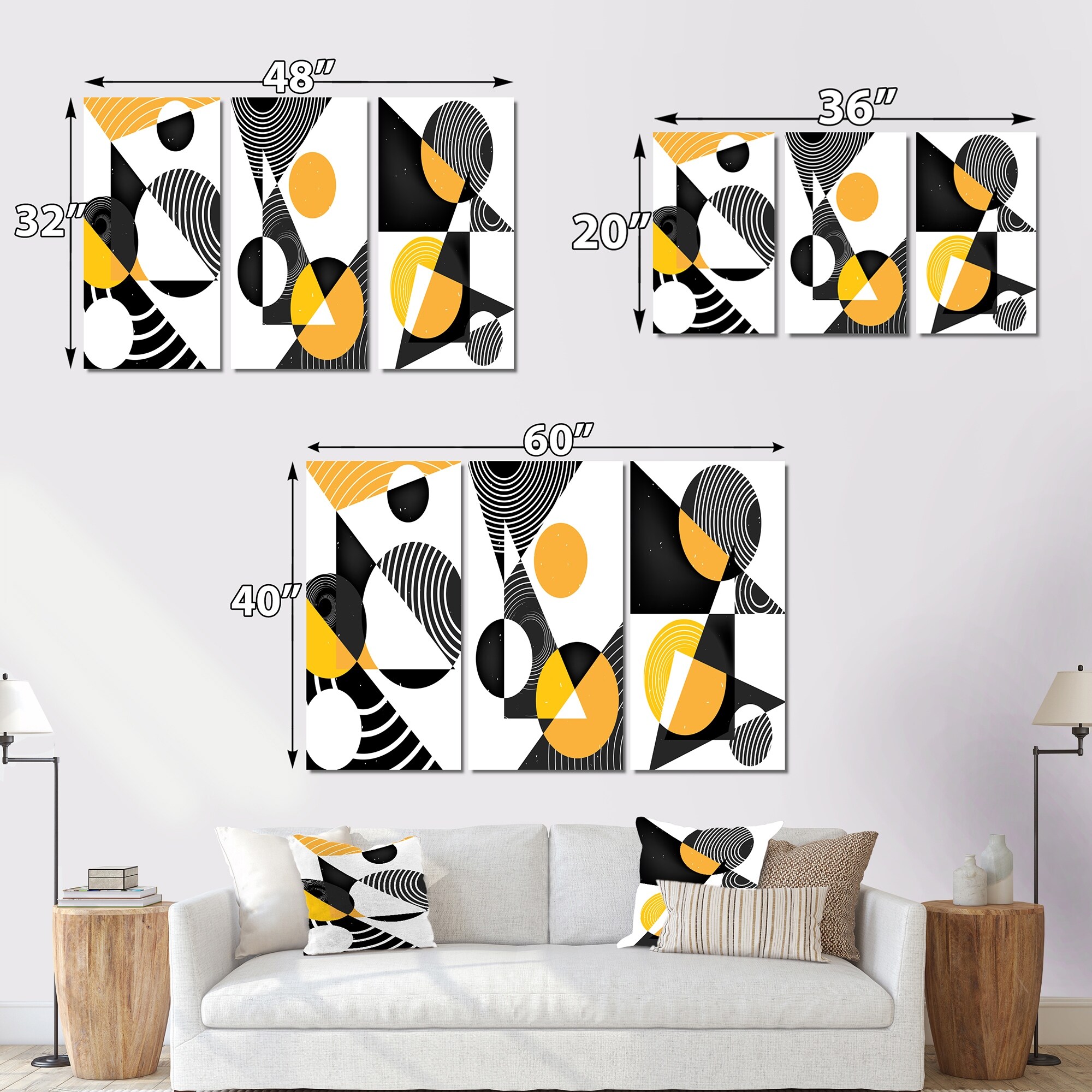 Designart 'Retro Abstract Minimal Colorful Geometric Typography I