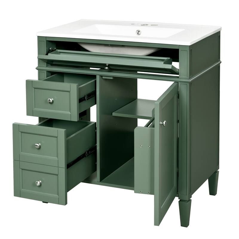 30" Bathroom Vanity with Ceramic Sink
