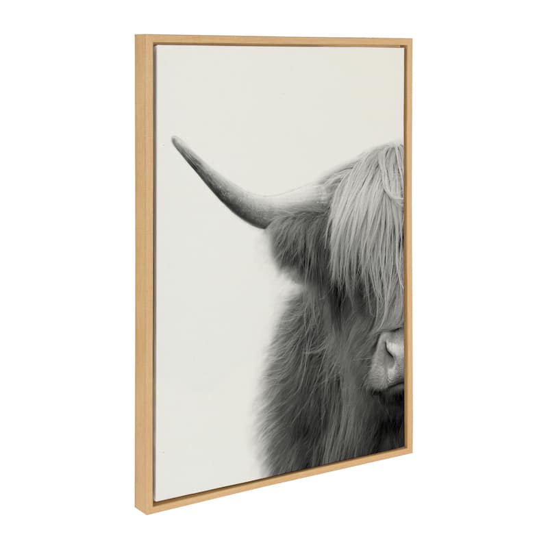 Kate and Laurel Sylvie Cow Framed Canvas by The Creative Bunch Studio