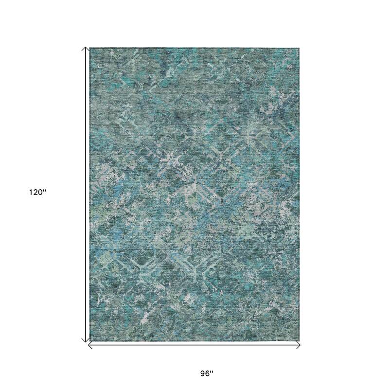 HomeRoots Geometric Transitional Rectangle Outdoor Rug