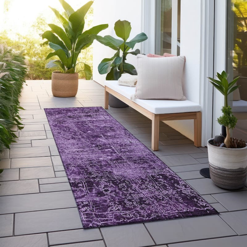 Almisi Artistic Abstract Weather Resistant Blended Style Outdoor Rug