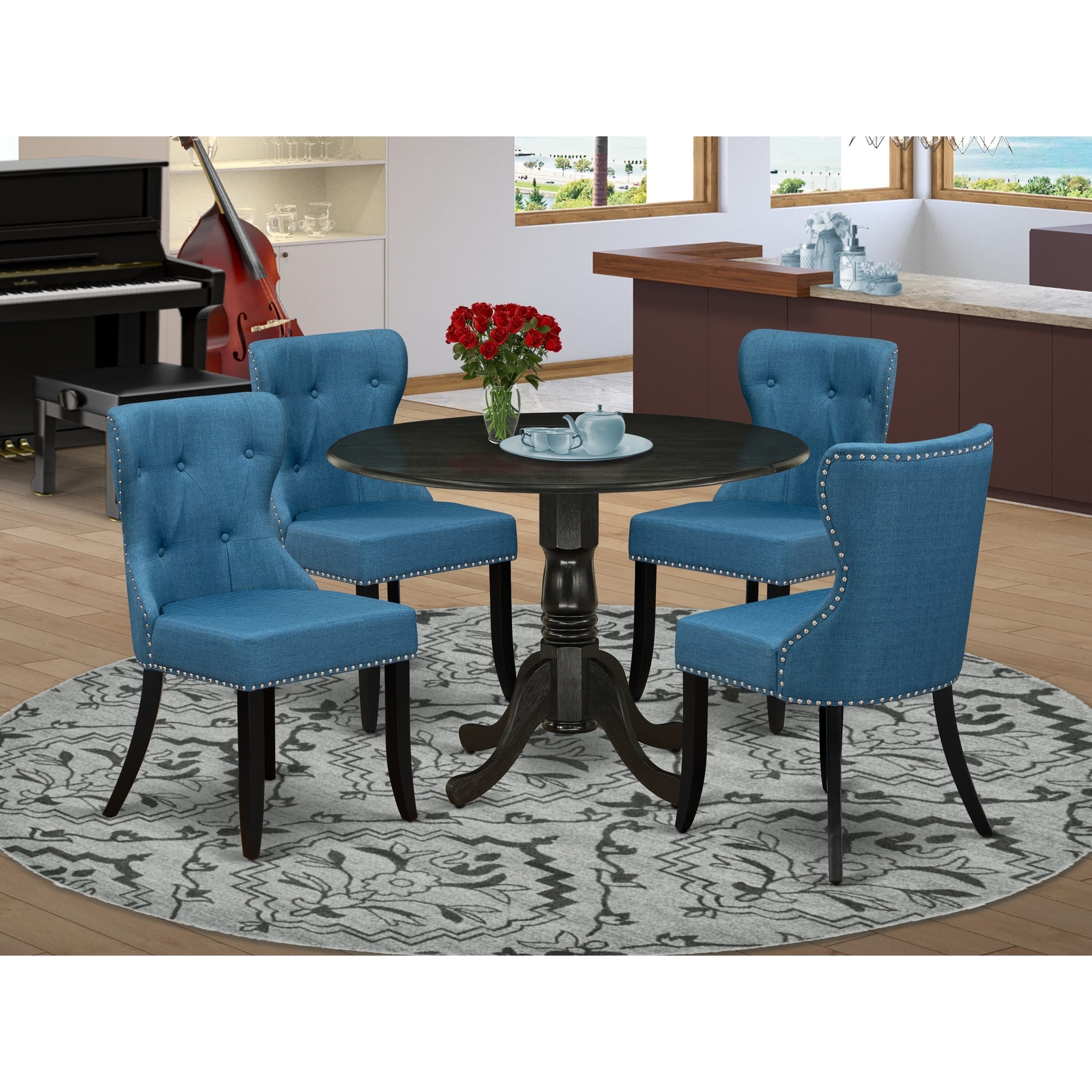 Black corner kitchen 2025 table