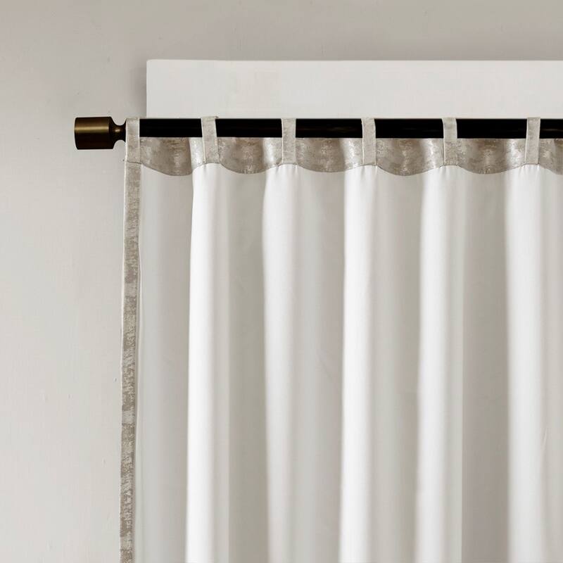 Jacquard Lined Total Blackout Rod Pocket/Back Tab Curtain Panel - Multi-Color