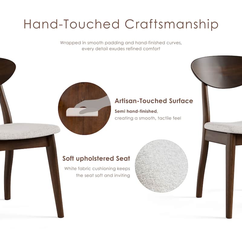 Furniture of America Abigail V Mid-Century Modern 7-Piece Rich Walnut Solid Wood Convertible Dining Set with Butterfly Leaf