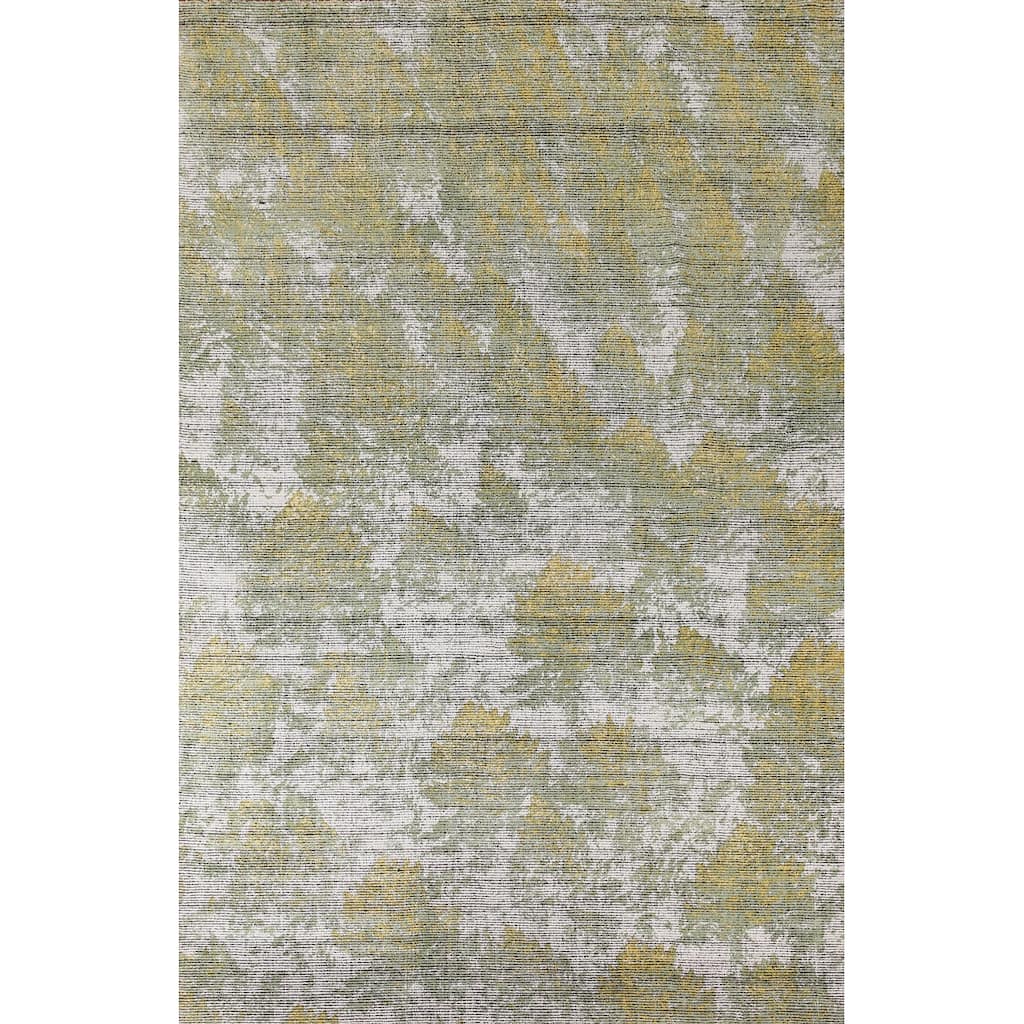 Modern Abstract Area Rug Handmade Wool Carpet - 6'4" x 9'8"