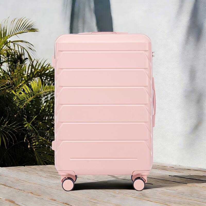 28 Inch Large Checked Luggage, Scratch Resistant Surface Four Multi-Directional Wheels, With Combination Lock and Side Hooks