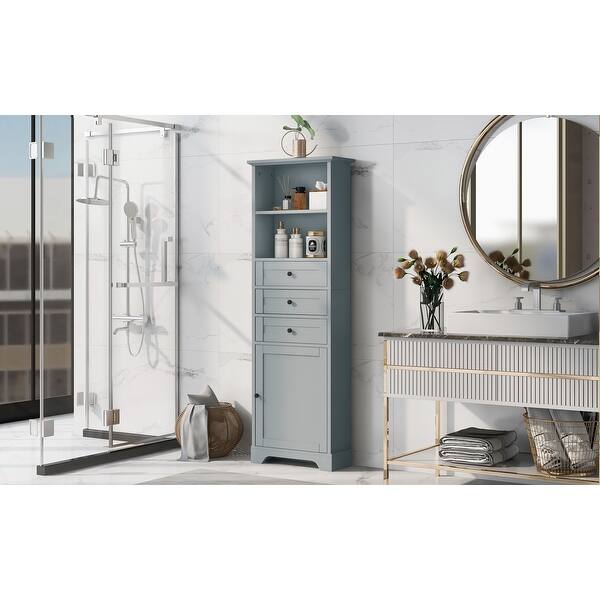 Grey Wood Bathroom Freestanding Storage Bed Bath & Beyond 37385954
