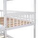 preview thumbnail 10 of 20, Twin over Twin Wooden Bunk Bed Playhouse House Bed with Slide