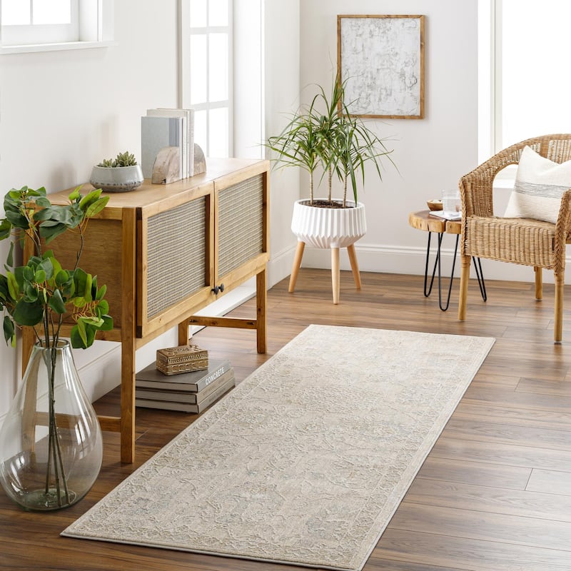 Livabliss Avant Garde Updated Traditional Medallion Area Rug - Beige - 2' 7" x 10'