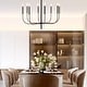 preview thumbnail 4 of 22, Collier 27.25" 8-Light Modern Mid-Century Iron LED Chandelier, by JONATHAN Y