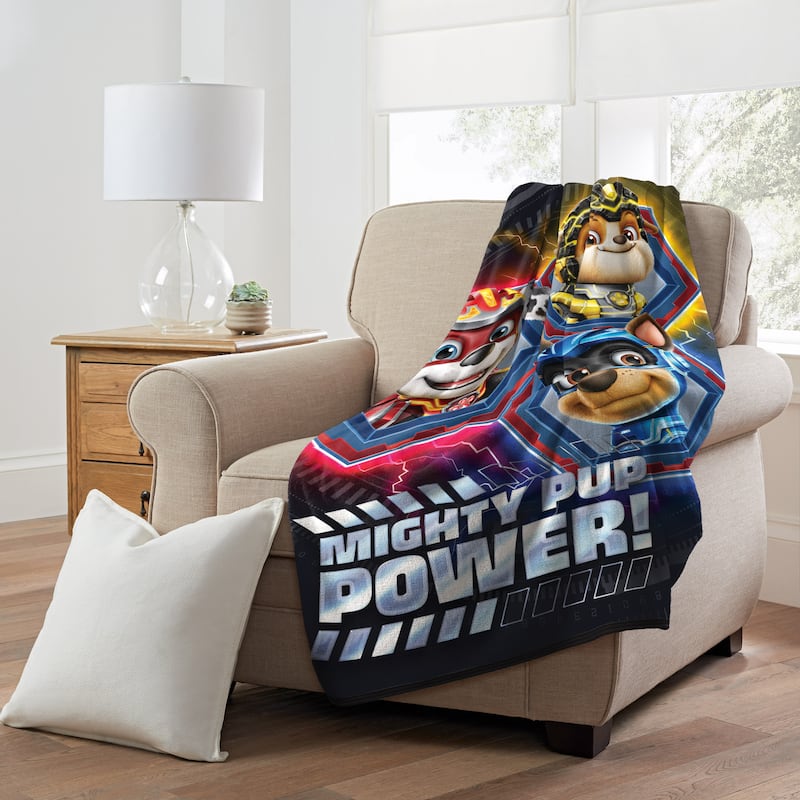Nickelodeon Paw Patrol Mighty Pups Micro Raschel Throw Blanket