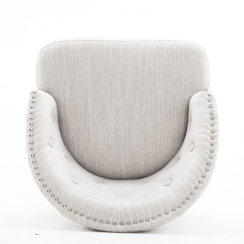 Ergonomic Counter Chairs Set of 2, Swivel Bar Stools with Button Tufted Backrest, Upholstered Seat and Nailhead Trim
