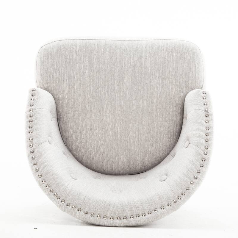 Set of 2, 33.25" Swivel Counter Stools with Faux Leather Cushion, Solid Rubber Wood Frame, Armless Design