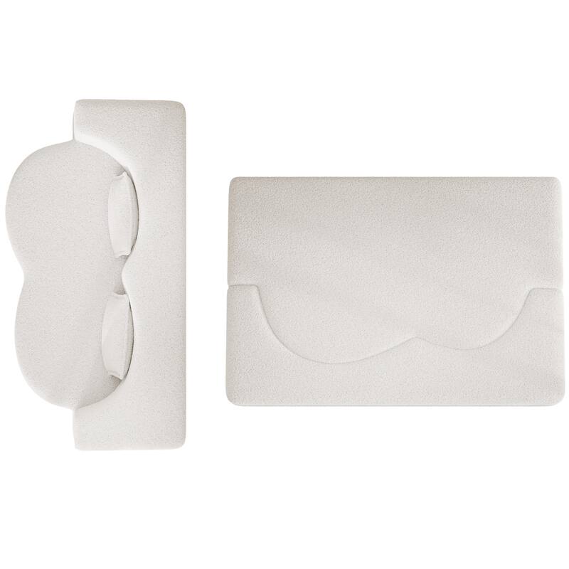 Teddy Fabric Floor Sofa with 2 Pillows