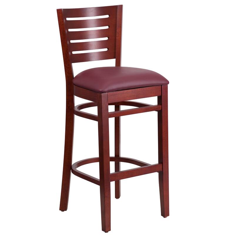 2 Pk. Darby Series Slat Back Wooden Restaurant Barstool - 16.75"W x 18"D x 43.5"H - 16.75"W x 18"D x 43.5"H