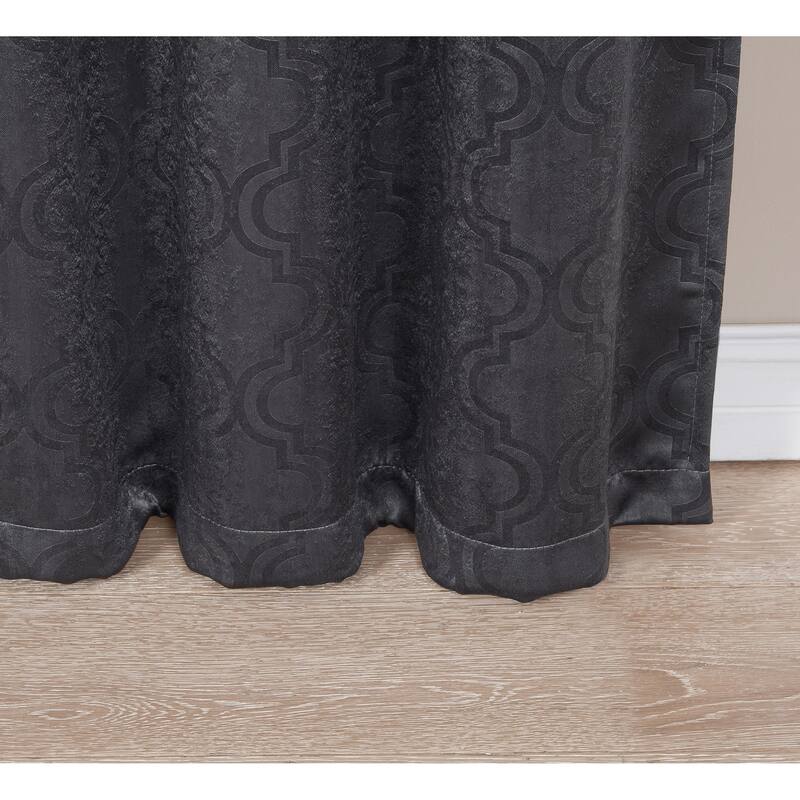 HLC.me Redmont Lattice Thermal Room Darkening Light Blocking Privacy Blackout Grommet Curtain Panels - Set of 2