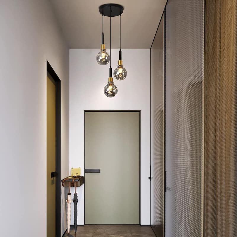 3-light pendant light black and gold kitchen light glass, acrylic hanging light