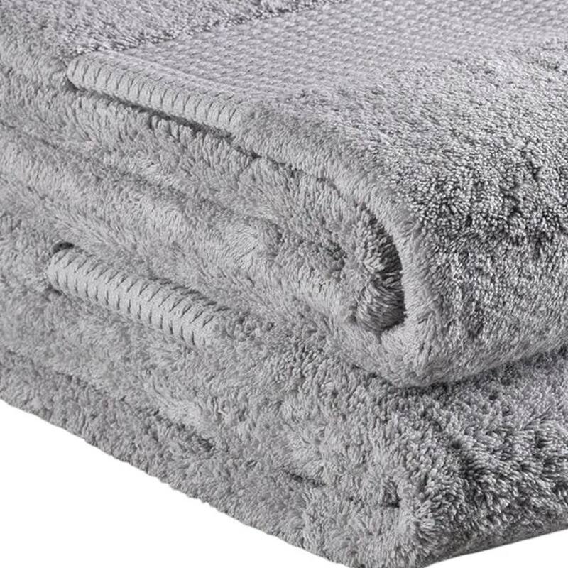 HomeRoots Light Gray Cotton 36" X 72" Quick Dry Terry Cloth Bath Sheet - 72.00' X '36.00' X '1.00