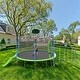 preview thumbnail 1 of 6, 12FT Trampoline with Slide,Swings,Basketball Hoop and Ladder Green