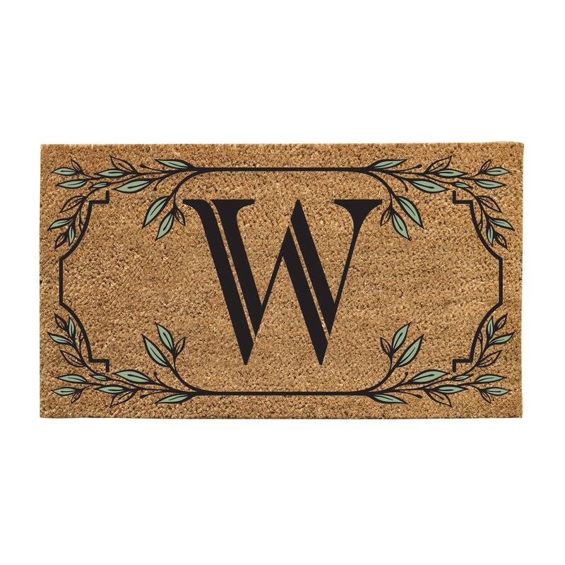 28 in. x 16 in. Monogram Coir Mat, Letter "W"