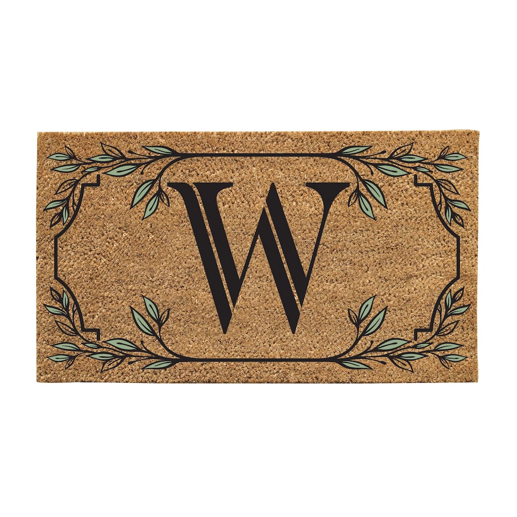 28 in. x 16 in. Monogram Coir Mat, Letter "W"