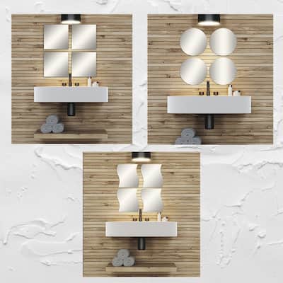 Big Decorative Wall Self Adhesive Shaped Mirrors - Set of 4